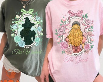 Camiseta Wicked Change For Good Comfort Colors, camisetas a juego para mejores amigas, Elphaba y Glinda, camisetas inspiradas en el musical Wicked