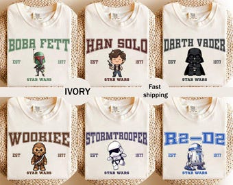 Star Wars Family Shirts, Matching Family Tees, Cute Star Wars Character Shirts, Star Wars Group Shirts, Family Disney Trip Tees, Kids Disney