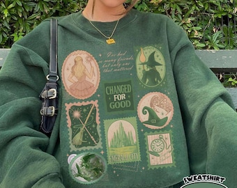 Wicked Changed For Good Stamps Shirt, Defy Gravity Broomstick Magic Wand Sweater, Wizard Movie Inspired Shirt, Wicked Musical Fan Gift Shirt