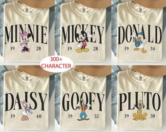 Custom Disney All Character Comfort Colors Shirts, Vintage Mickey and Friends Tee, Disney Family Matching Vacation Shirts 2026, Disney Group