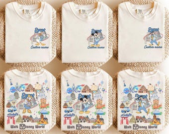 Disney Epcot Mickey and Friends Anpassade namn Komfortfärger T-shirt, Epcot Center T-shirt, Epcot Länder, Epcot Blomma och Trädgård T-shirt