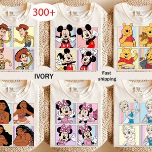 Rutig skjorta med komfortfärger, Disneyworld-familjesemestertröja, Disney-figurer-tröja, Magic Kingdom Disney-barntröja bild 1