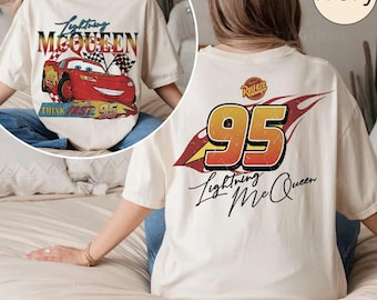 Camiseta vintage de Rayo McQueen, sudadera de Disney Cars, camiseta de personajes de Cars, camiseta de Cars Land, sudadera con capucha de Cars Family Trip, camiseta para niños