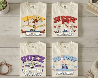 Vintage Toy Story Comfort Colors Shirt, Matching Family Disney Shirts, Disney Group Shirts, Toy Story Character Birthday Shirts, Disney Kid