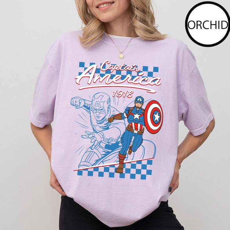 Rutig Disney Marvel Avengers-skjorta med alla karaktärer, Spiderman Iron Man-signaturfödelsedagspojke, födelsedagsflicka, Marvel-familjematchning bild 7