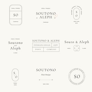 54 Logo Templates PSD, Modern Logo Bundle, Aesthetic Logos, Beauty Logo, Fashion Logo, Cafe Logo, Wellness Logo, Premade Elegant Logo AI EPS