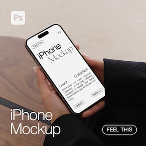 iPhone in Hand Mockup, iPhone Screen Mockup, Device Mockup, Smartphone Mockup, Aesthetic iPhone Mockup, Realistic Mockup PSD Photoshop
