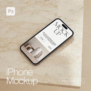 Aesthetic PHOTOSHOP iPhone Mockup, Digital Product Mockups, iPhone Mockup, Smartphone Mockup, Minimal Aesthetic, Phone Mockup PSD