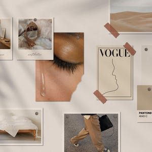 5 Moodboard Mockup Bundle PSD, Realistic Mood Board Scene, Moodboard Mockup Kit, Realistic Mockups, Polaroid Mockup , Shadow Overlay