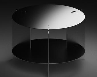 TRETAKT – Mesa de centro minimalista de aluminio / Diseño escandinavo japonés / Muebles metálicos duraderos y ecológicos