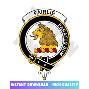 Fairlie Tartan Clan Crest, Badges, Heraldry, Clans, Family Scotland PNG, Digital ClipArt High Quality