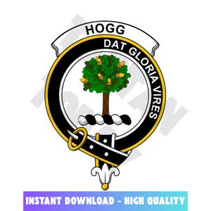 Hogg (or Hog) Tartan Clan Crest, Badges, Heraldry, Clans, Family Scotland PNG, Digital ClipArt High Quality