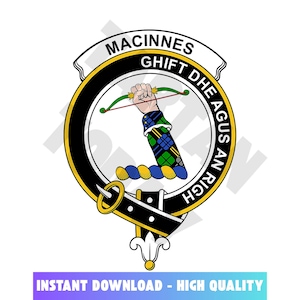 MacInnes Tartan Clan Crest, Badges, Heraldry, Clans, Family Scotland PNG, Digital ClipArt High Quality