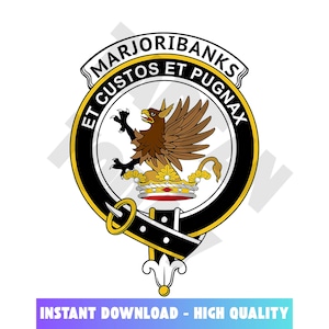 Marjoribanks Tartan Clan Crest, Badges, Heraldry, Clans, Family Scotland PNG, Digital ClipArt High Quality