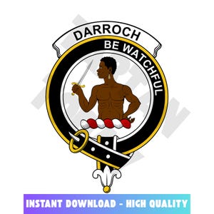 Darroch (Gourock) Tartan Clan Crest, Badges, Heraldry, Clans, Family Scotland PNG, Digital ClipArt High Quality