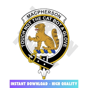 MacPherson (Chief) Tartan Clan Crest, Badges, Heraldry, Clans, Family Scotland PNG, Digital ClipArt High Quality