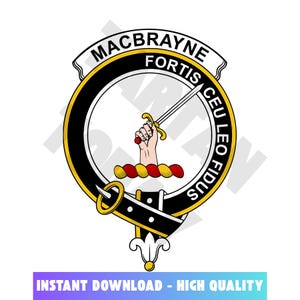 MacBrayne Tartan Clan Crest, Badges, Heraldry, Clans, Family Scotland PNG, Digital ClipArt High Quality