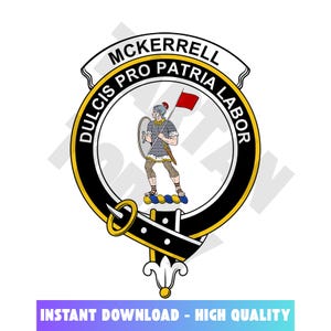 McKerrell Tartan Clan Crest, Badges, Heraldry, Clans, Family Scotland PNG, Digital ClipArt High Quality