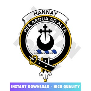 Hannay Tartan Clan Crest, Badges, Heraldry, Clans, Family Scotland PNG, Digital ClipArt High Quality