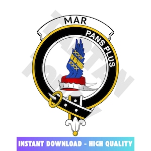 Mar Tartan Clan Crest, Badges, Heraldry, Clans, Family Scotland PNG, Digital ClipArt High Quality