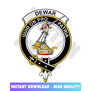 Dewar Tartan Clan Crest, Badges, Heraldry, Clans, Family Scotland PNG, Digital ClipArt High Quality