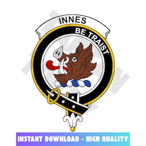 Innes Tartan Clan Crest, Badges, Heraldry, Clans, Family Scotland PNG, Digital ClipArt High Quality