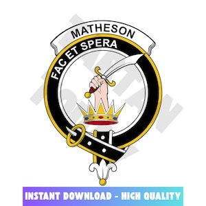Matheson Tartan Clan Crest, Badges, Heraldry, Clans, Family Scotland PNG, Digital ClipArt High Quality
