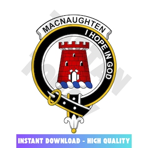MacNaughten Tartan Clan Crest, Badges, Heraldry, Clans, Family Scotland PNG, Digital ClipArt High Quality