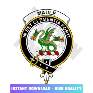 Maule Tartan Clan Crest, Badges, Heraldry, Clans, Family Scotland PNG, Digital ClipArt High Quality