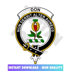 Don Tartan Clan Crest, Badges, Heraldry, Clans, Family Scotland PNG, Digital ClipArt High Quality