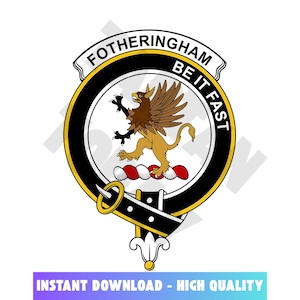 Fotheringham Tartan Clan Crest, Badges, Heraldry, Clans, Family Scotland PNG, Digital ClipArt High Quality