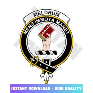 Meldrum Tartan Clan Crest, Badges, Heraldry, Clans, Family Scotland PNG, Digital ClipArt High Quality