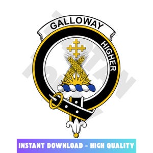 Galloway Tartan Clan Crest, Badges, Heraldry, Clans, Family Scotland PNG, Digital ClipArt High Quality