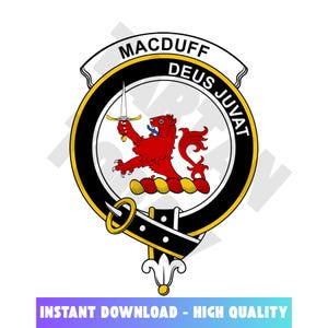 MacDuff Tartan Clan Crest, Badges, Heraldry, Clans, Family Scotland PNG, Digital ClipArt High Quality
