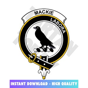 MacKie Tartan Clan Crest, Badges, Heraldry, Clans, Family Scotland PNG, Digital ClipArt High Quality