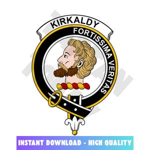 Kirkaldy Tartan Clan Crest, Badges, Heraldry, Clans, Family Scotland PNG, Digital ClipArt High Quality