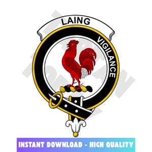 Laing Tartan Clan Crest, Badges, Heraldry, Clans, Family Scotland PNG, Digital ClipArt High Quality