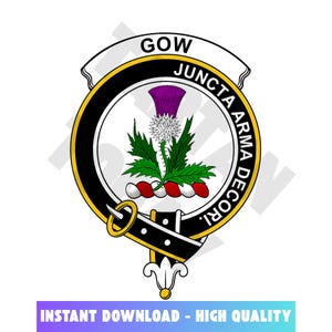 Gow (of Skeoch) Tartan Clan Crest, Badges, Heraldry, Clans, Family Scotland PNG, Digital ClipArt High Quality