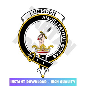 Lumsden Tartan Clan Crest, Badges, Heraldry, Clans, Family Scotland PNG, Digital ClipArt High Quality
