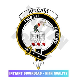 Kincaid Tartan Clan Crest, Badges, Heraldry, Clans, Family Scotland PNG, Digital ClipArt High Quality