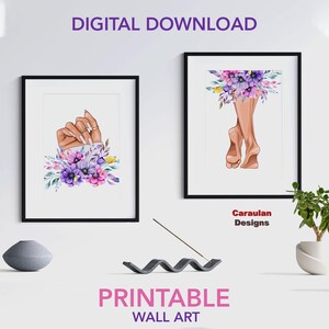 Arte de parede para salão de beleza, Arte de parede para salão de beleza, Pôster de unhas para impressão, Pôster de pernas femininas, Decoração para salão de beleza, Tela para impressão PNG