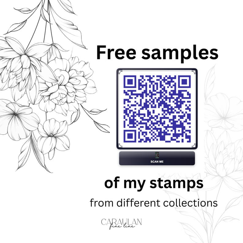 Birth Month Flowers Procreate Stamps: Fine Line Flower Tattoos January ...