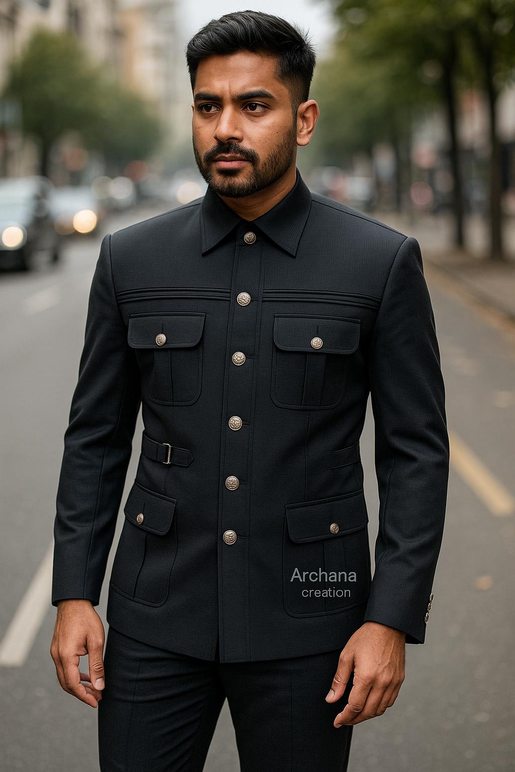 Men's Black Safari Suit: Lightweight Hiking Travel Outfit - Etsy
