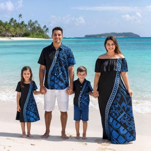 blue island dress Escape Darling Midi Hawaiian for Style S / Blue crafted in light Island Life Midi - Women