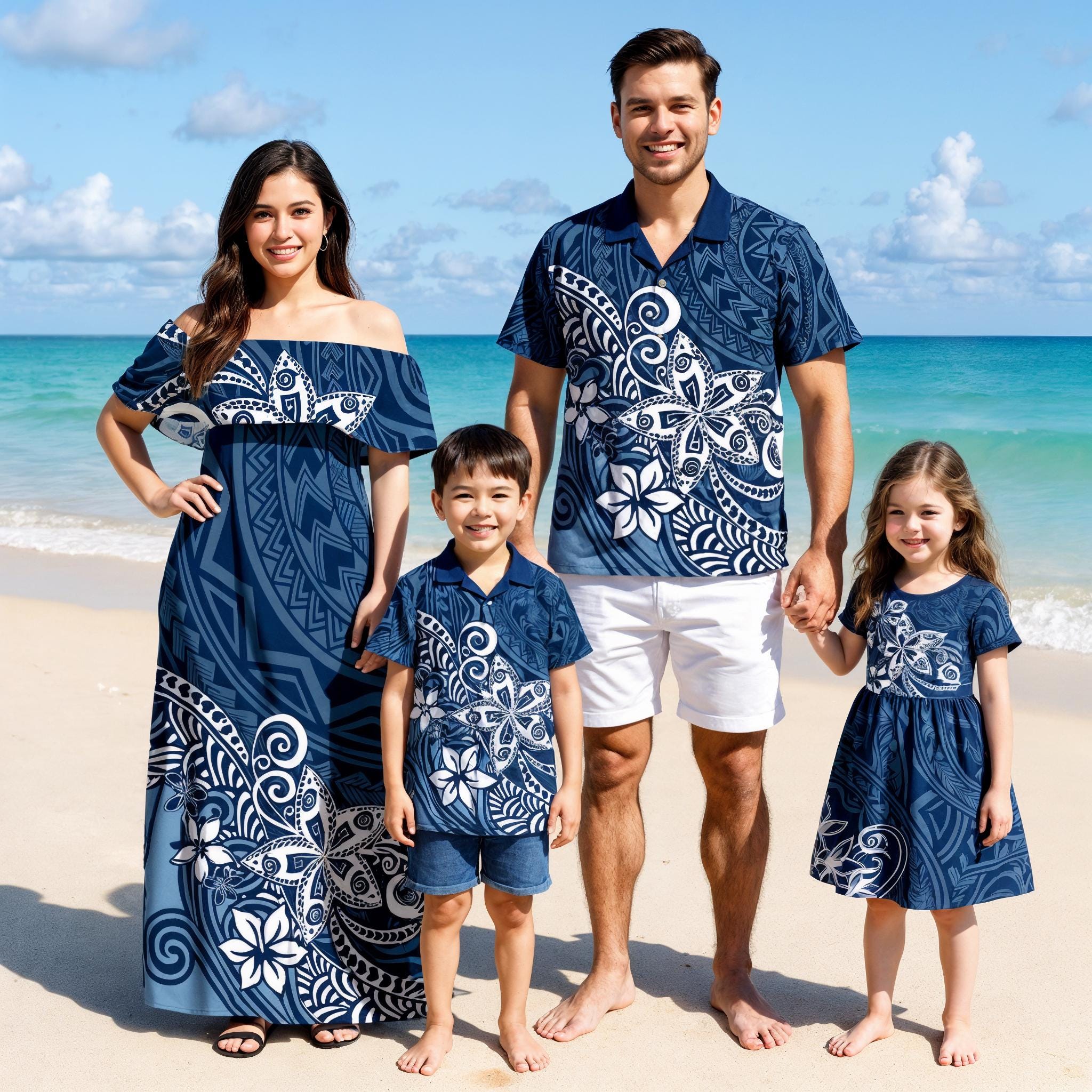 navy blue hawaiian dress Dresses Maxi dress