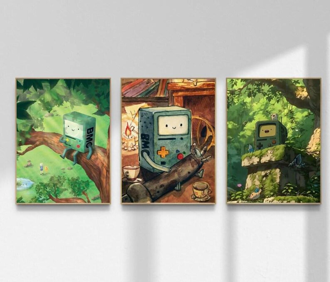 BMO Adventure Time Poster, Cute Cartoon Wall Art, Whimsical Forest ...