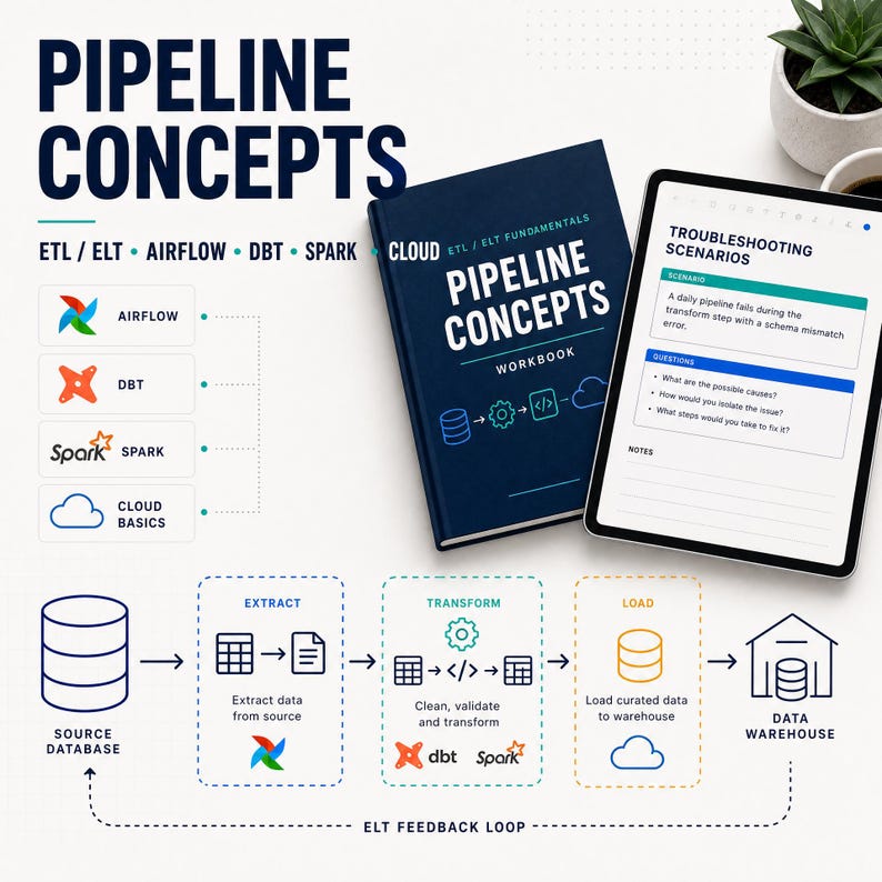 Data Engineering Interview Prep | SQL Python Questions | Entry-Level Tech Career Workbook image 4