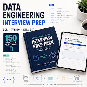 Data Engineering Interview Prep | SQL Python Questions | Entry-Level Tech Career Workbook
