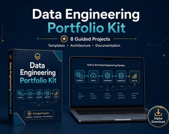 Data Engineering Portfolio Kit | 8 Projects, Templates, GitHub README (Digital Download)