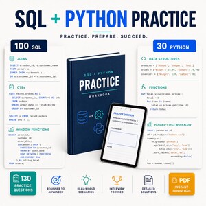 Data Engineering Interview Prep | SQL Python Questions | Entry-Level Tech Career Workbook image 3